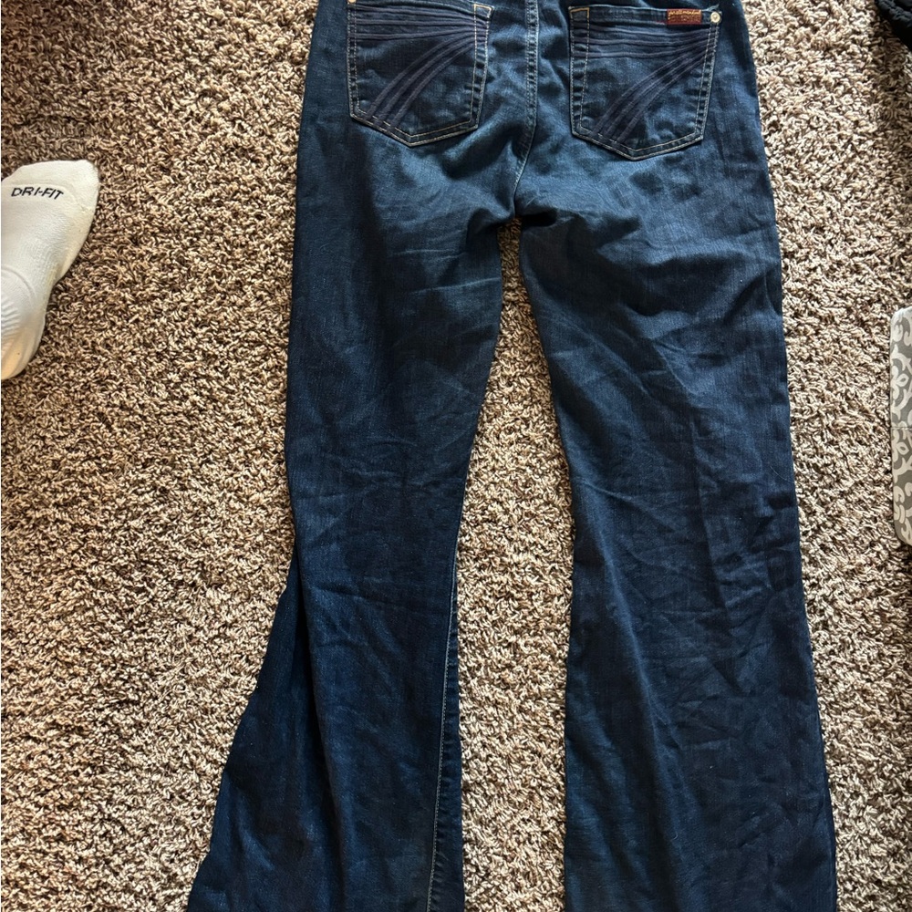 7 For All Mankind Dark Blue Flare Jeans